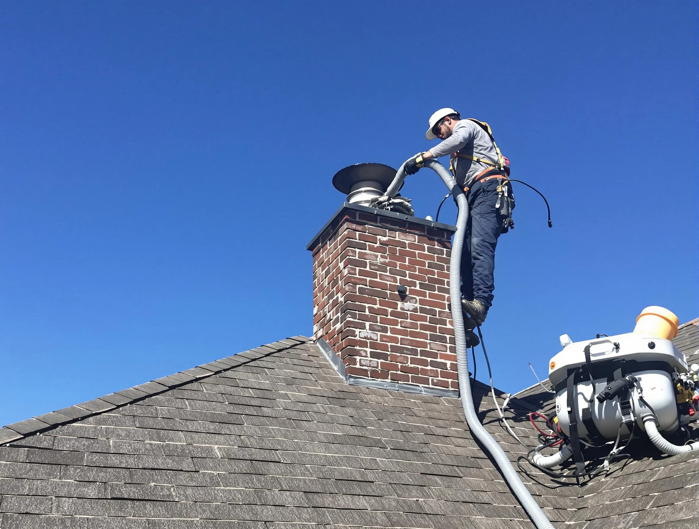Dedicated Nashville Chimney Sweep team member cleaning a chimney in Nashville, TN