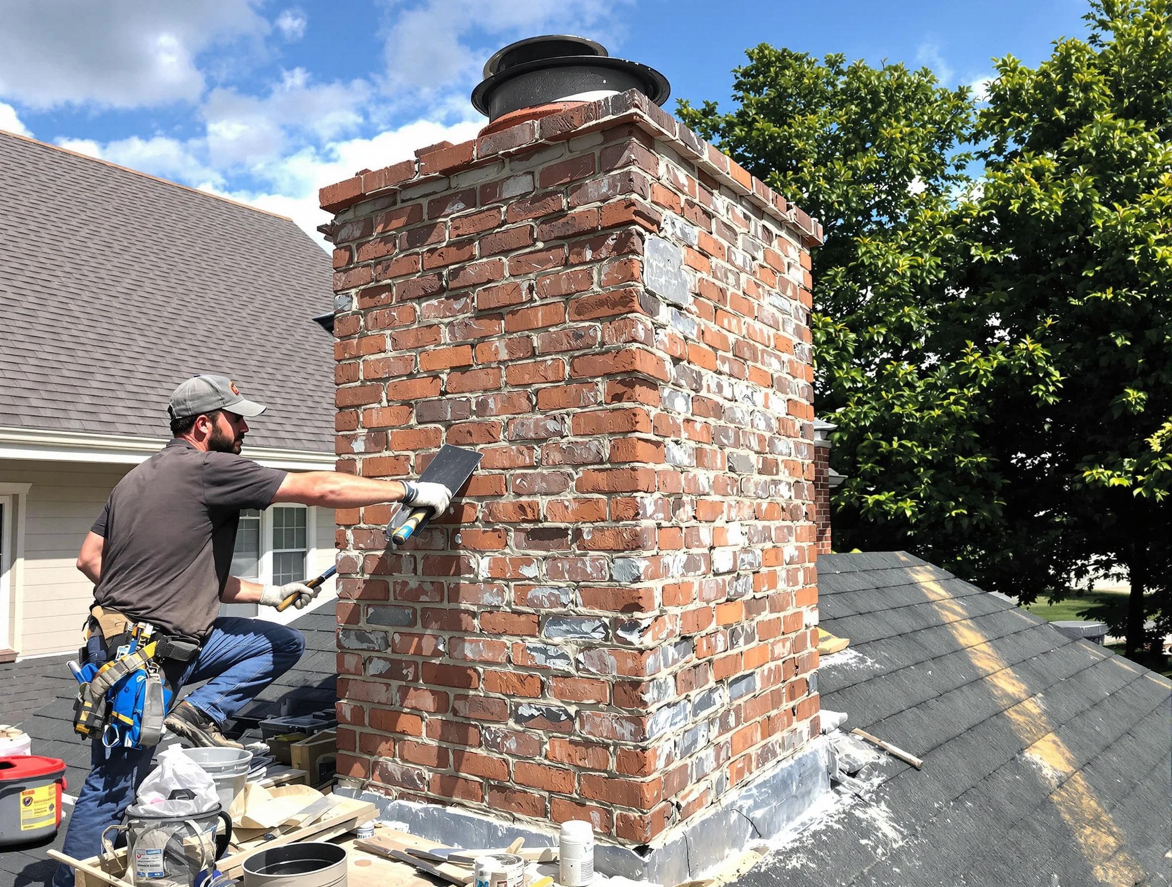 Completed chimney rebuild by Nashville Chimney Sweep in Nashville, TN