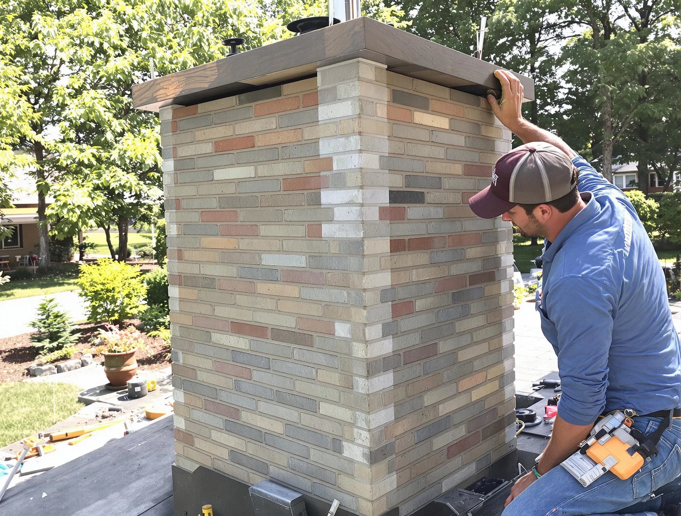 Nashville Chimney Sweep completing a modern chimney remodel in Nashville, TN