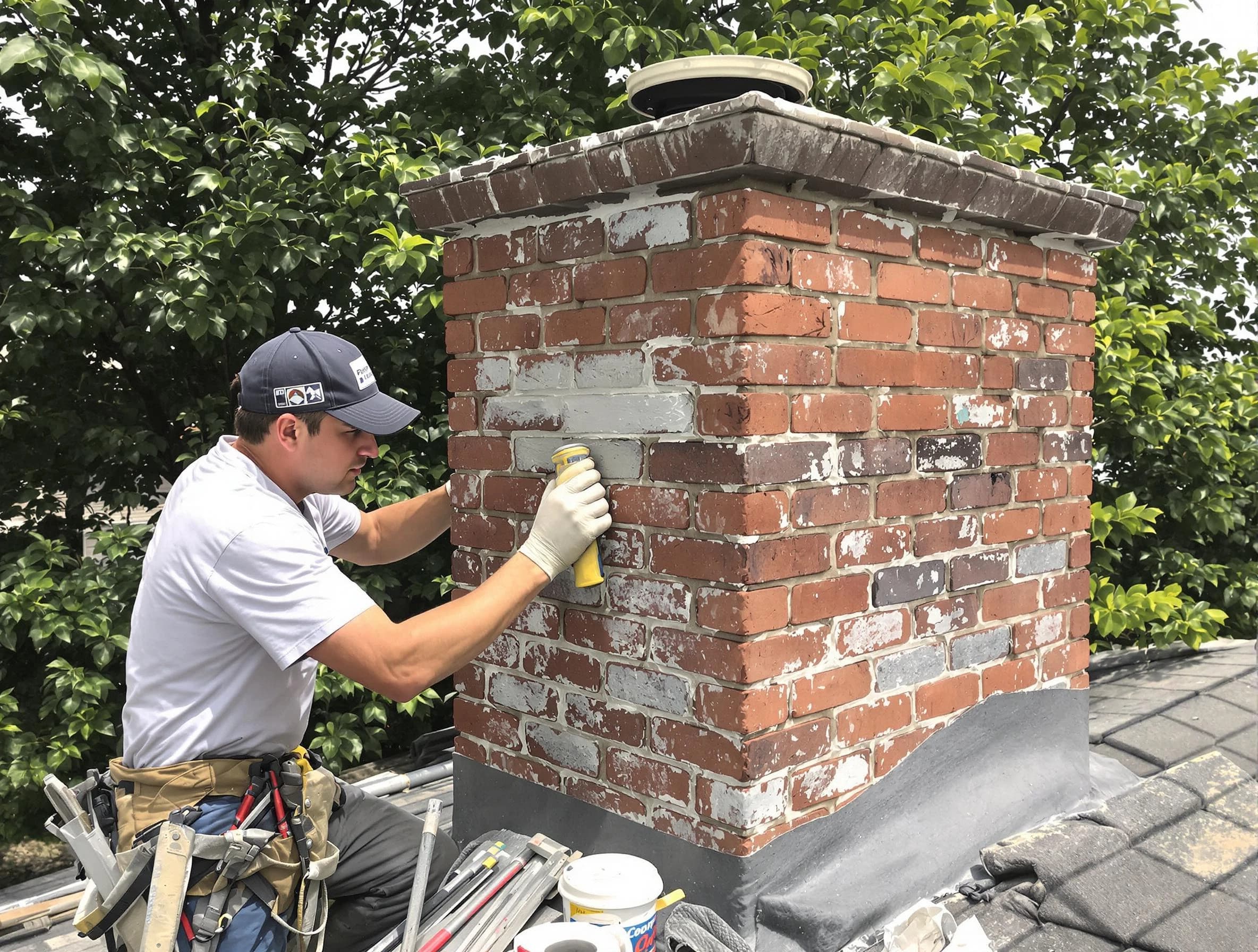 Nashville Chimney Sweep restoring an aging chimney in Nashville, TN