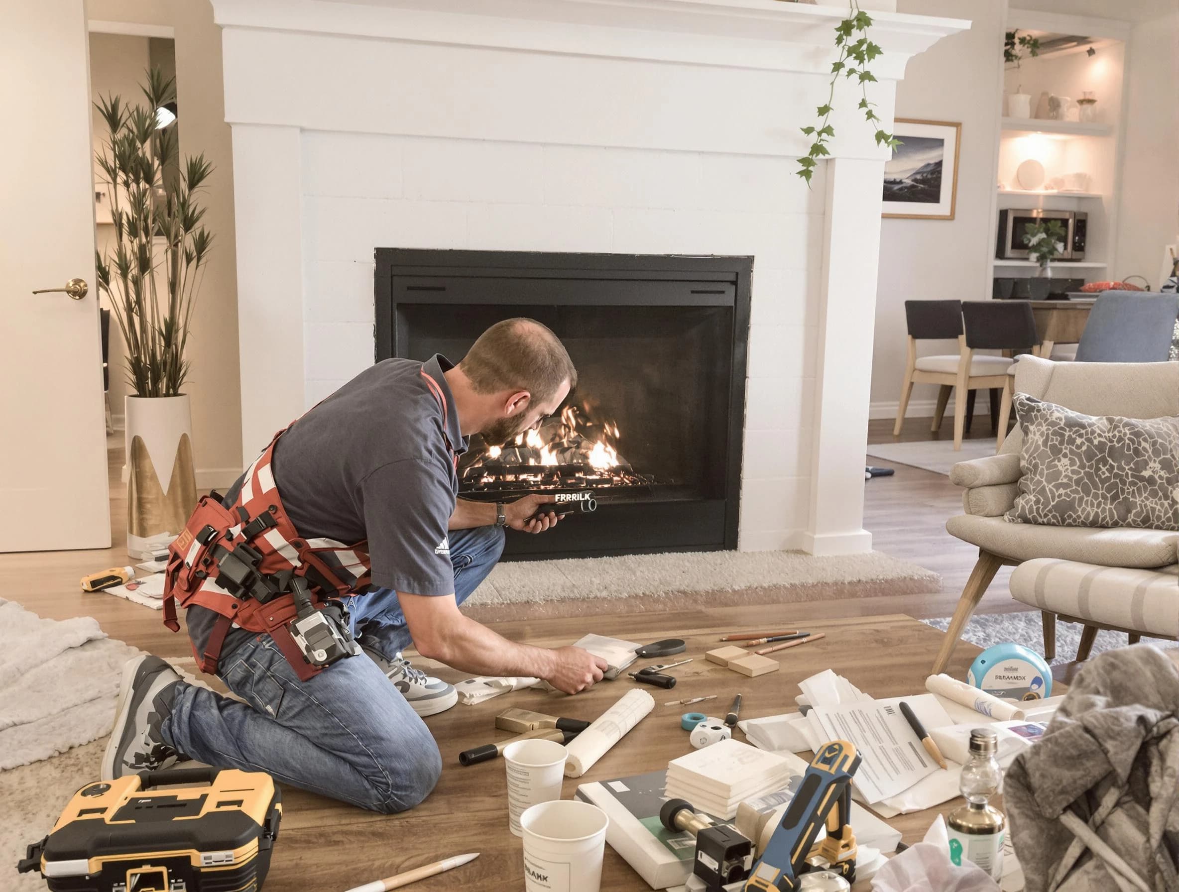 Nashville Chimney Sweep performing fireplace repair in Nashville, TN