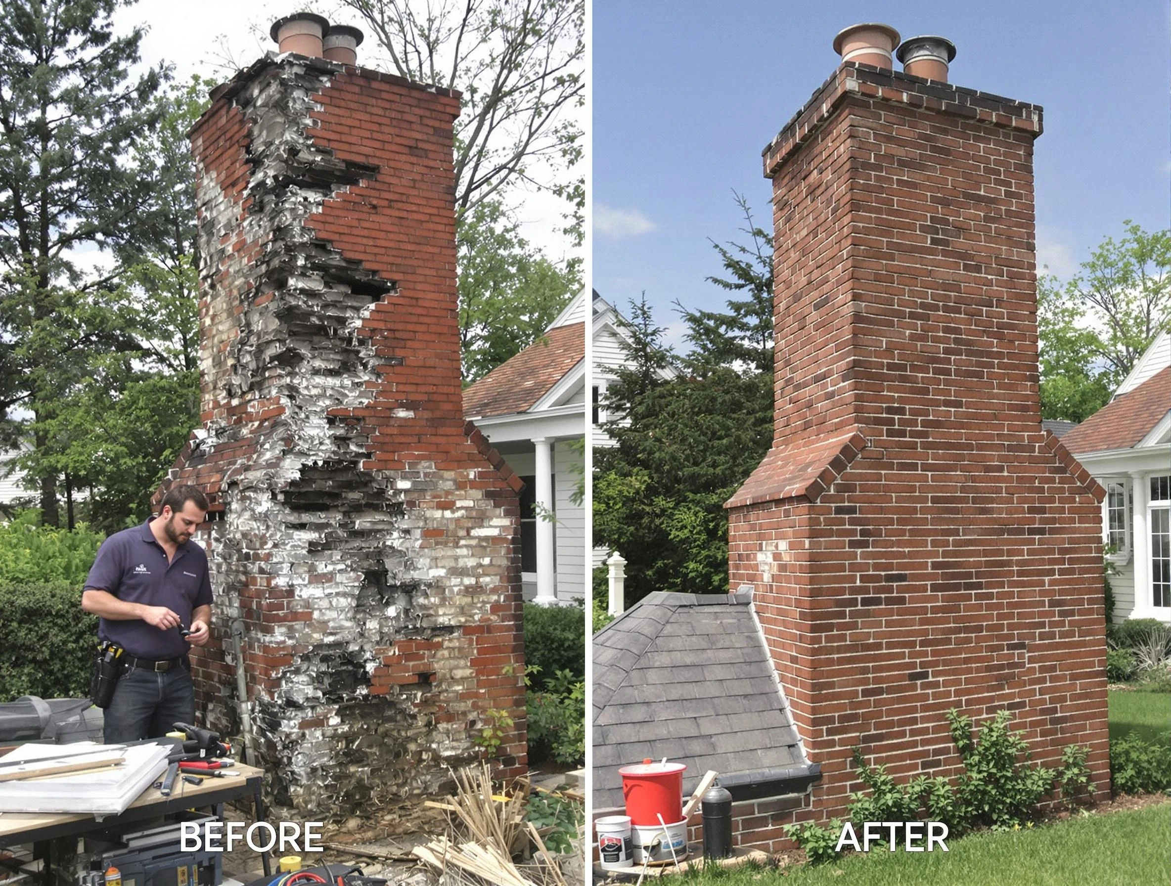 Nashville Chimney Sweep performing a full chimney restoration in Nashville, TN