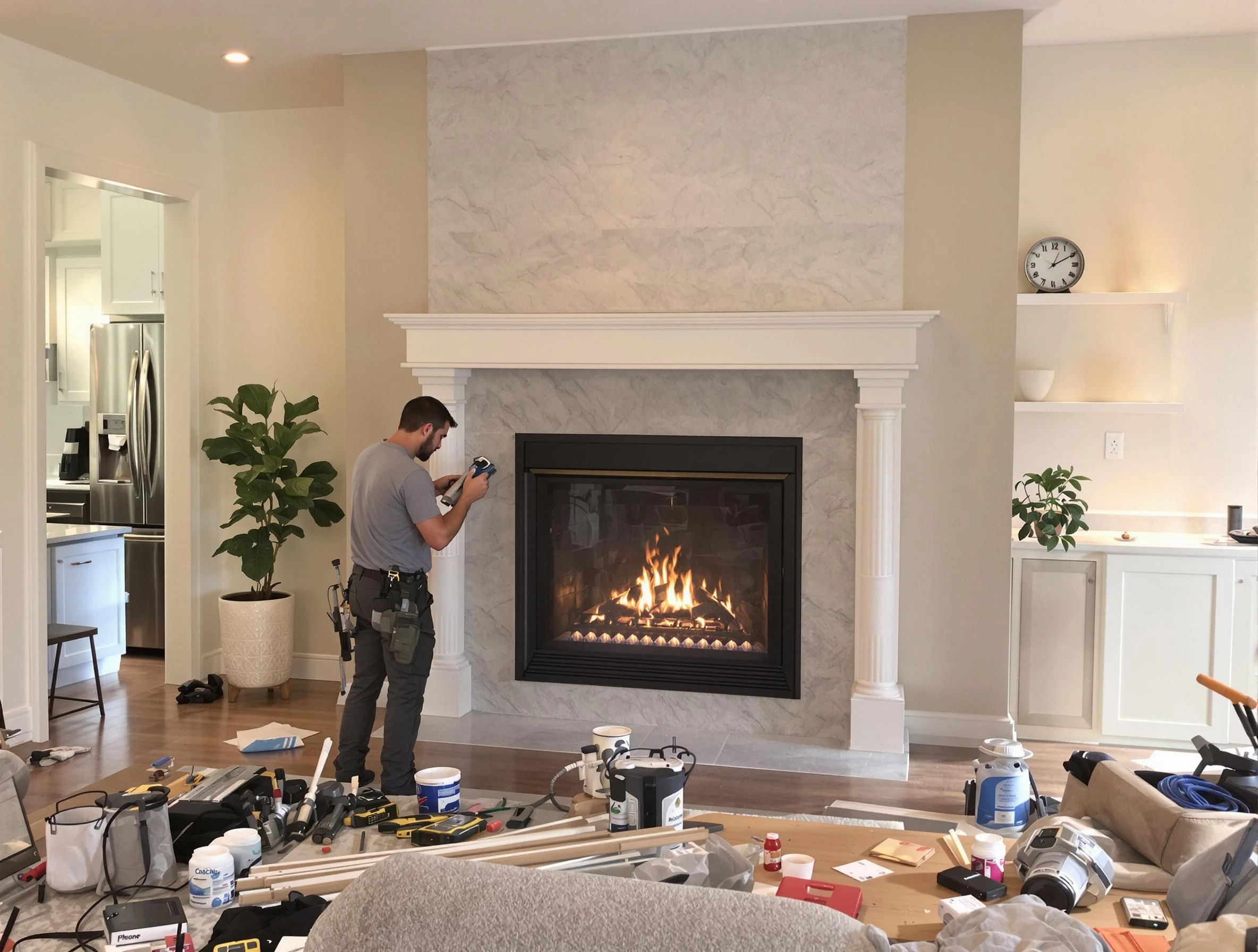 Newly installed fireplace by Nashville Chimney Sweep in Nashville, TN