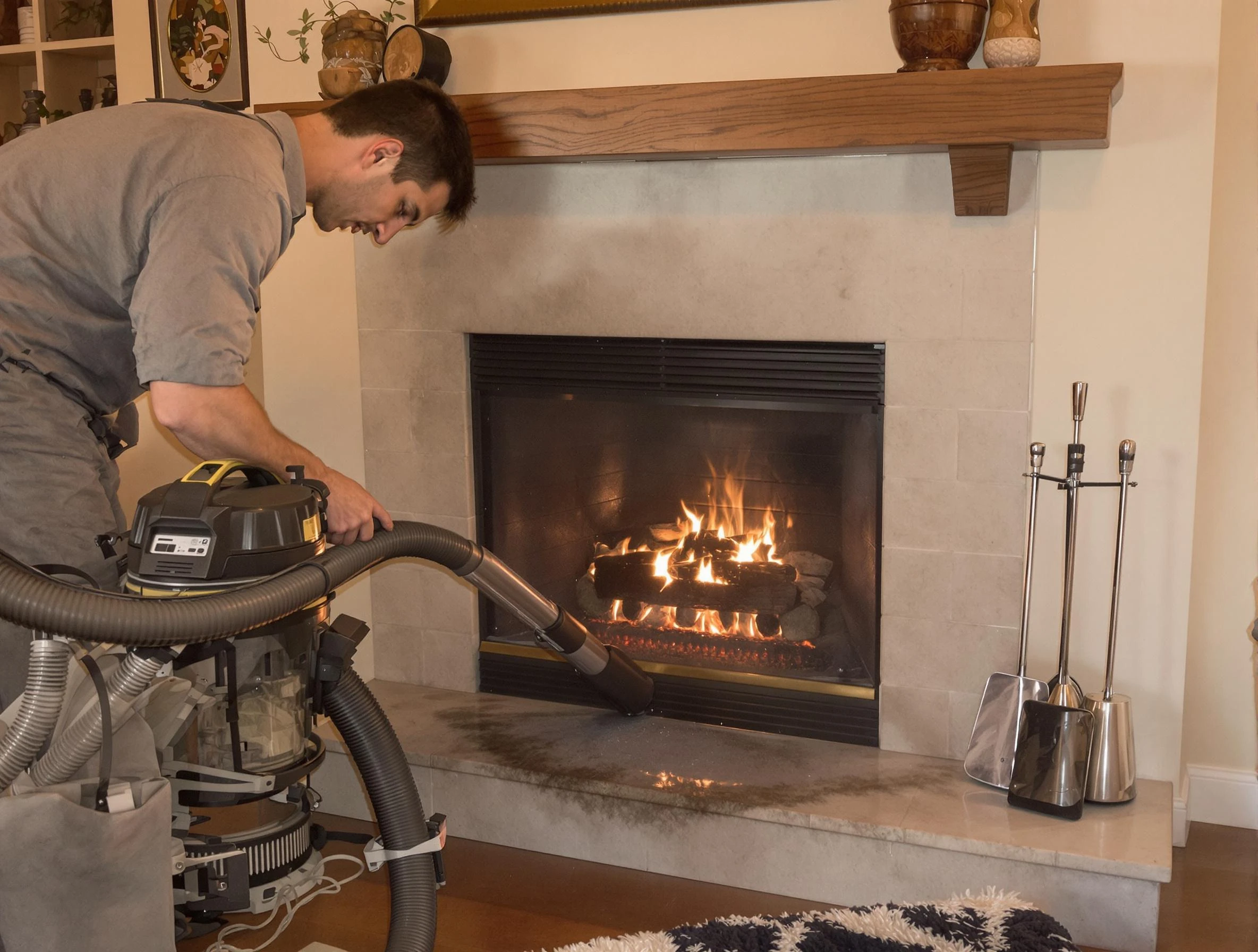 Routine fireplace upkeep by Nashville Chimney Sweep in Nashville, TN