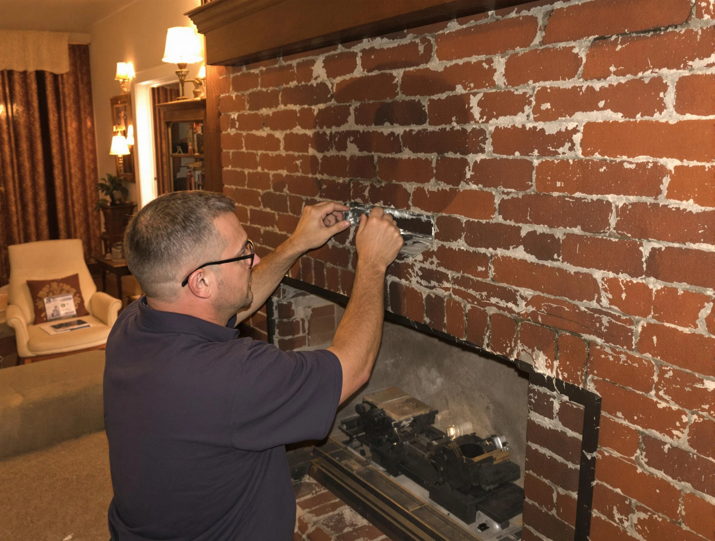 Nashville Chimney Sweep expert fixing a fireplace in Nashville, TN